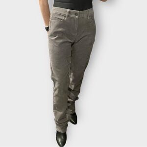 NWT Talbots Corduroy Straight Leg Heritage Fit Pants Grey Taupe Neutral | Size 4